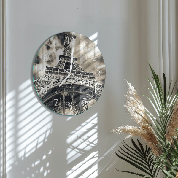 Glas wanduhr Eiffelturm