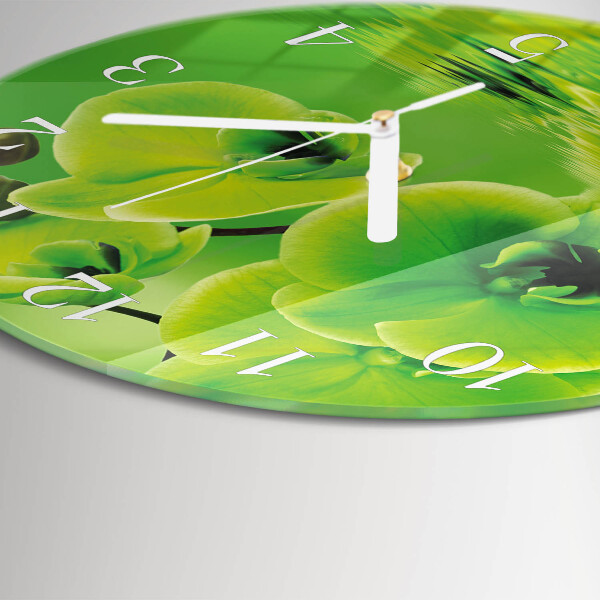 Glas wanduhr Orchidee