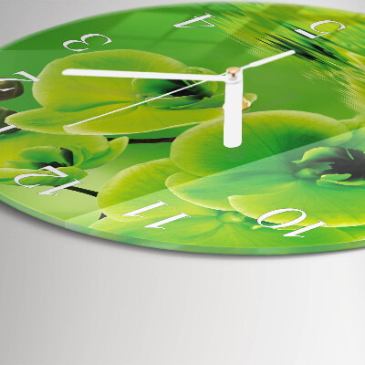 Glas wanduhr Orchidee