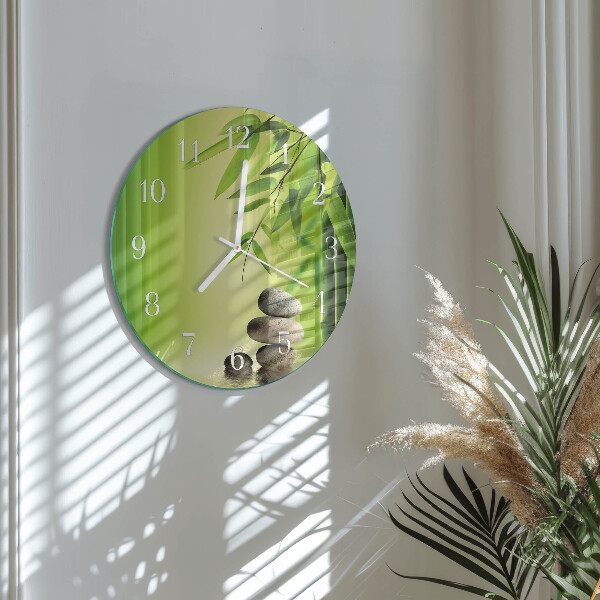 Glas wanduhr Steine