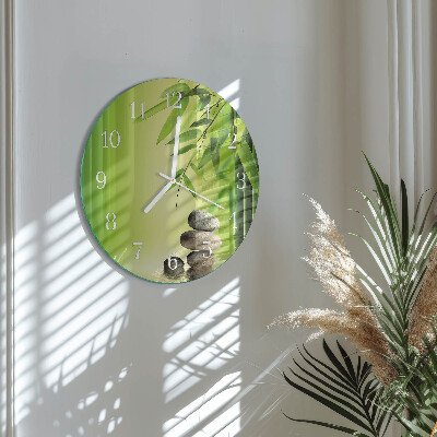 Glas wanduhr Steine