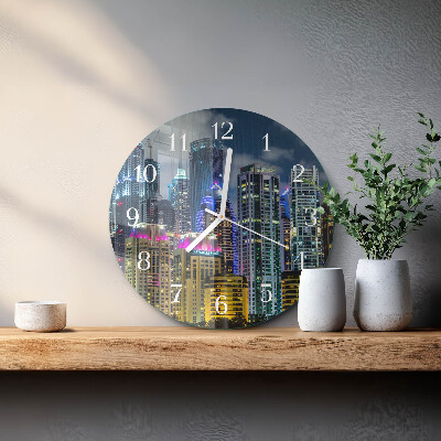 Glas wanduhr Stadt