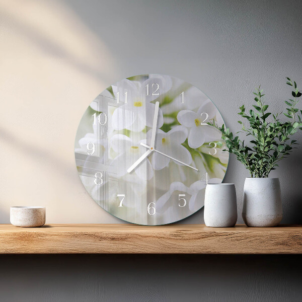 Glas wanduhr Blumen