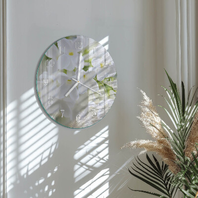 Glas wanduhr Blumen