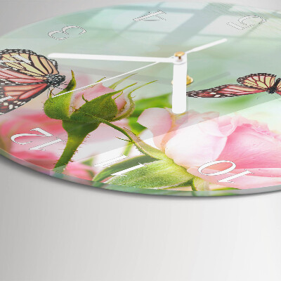 Glas wanduhr Schmetterlinge