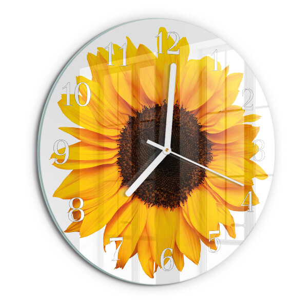 Glas wanduhr Sonnenblume