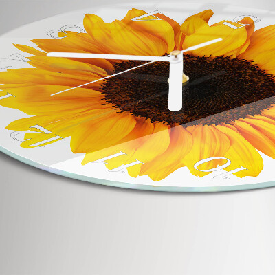 Glas wanduhr Sonnenblume