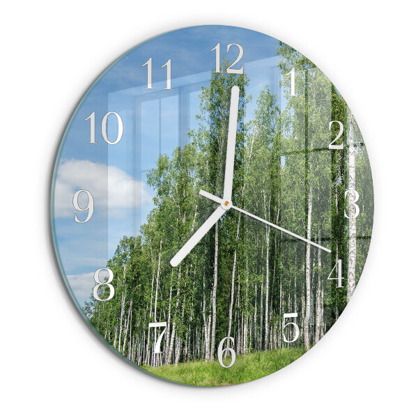 Glas wanduhr Birken