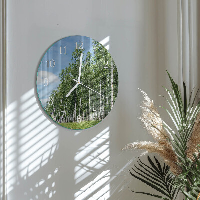 Glas wanduhr Birken