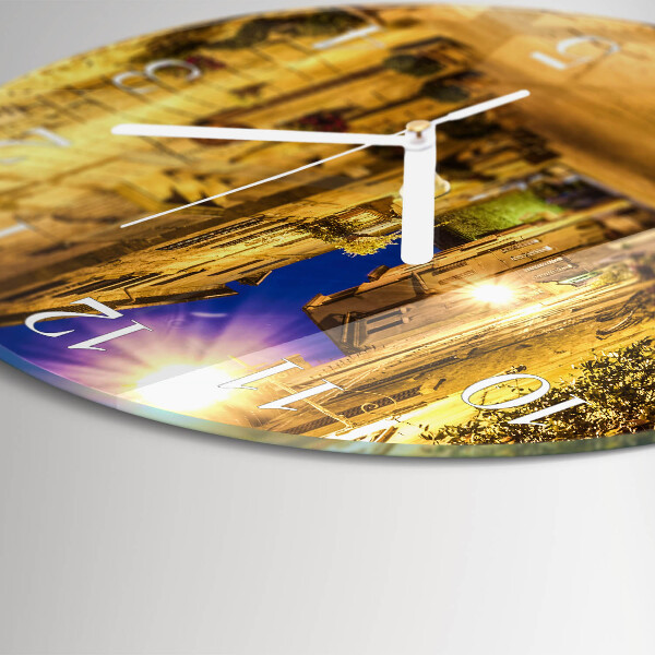 Glas wanduhr Straßennacht