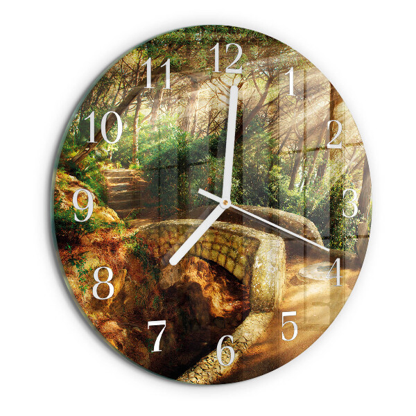 Glas wanduhr Waldbrücke