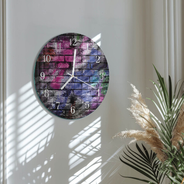 Glas wanduhr Ziegel