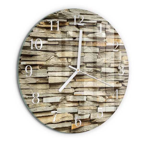Glas wanduhr Steine