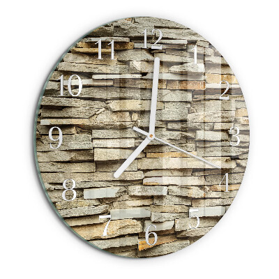 Glas wanduhr Steine