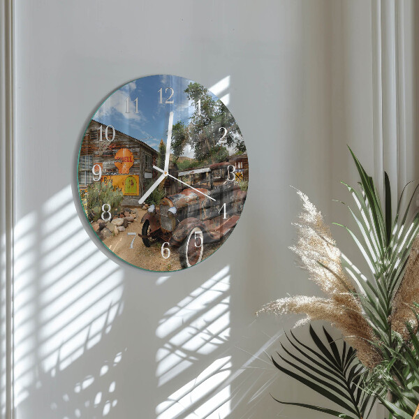 Glas wanduhr Altes Auto