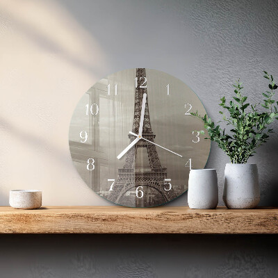 Glas wanduhr Eiffelturm