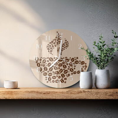Glas wanduhr Kaffee