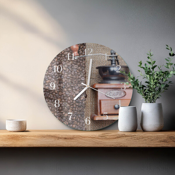 Glas wanduhr Kaffeemühle