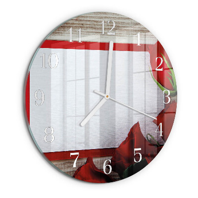 Glas wanduhr Rosen