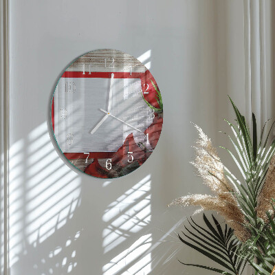 Glas wanduhr Rosen