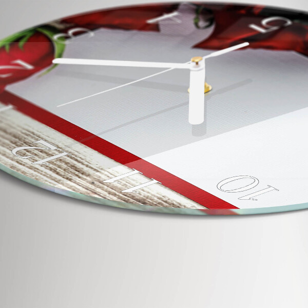 Glas wanduhr Rosen