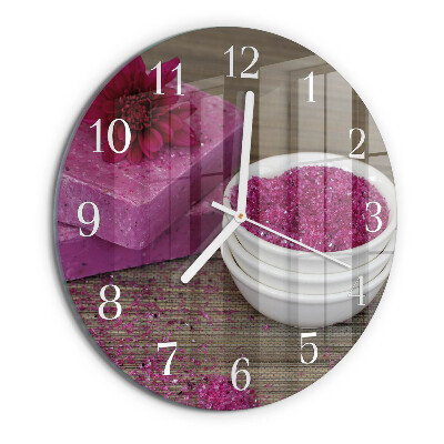 Glas wanduhr Blume