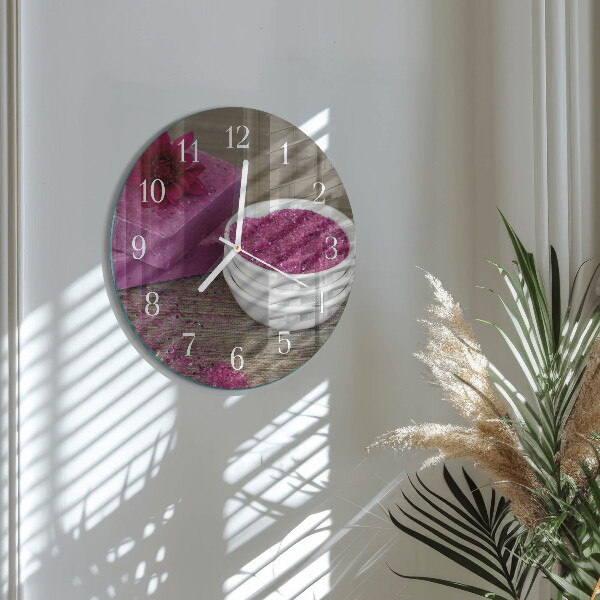 Glas wanduhr Blume