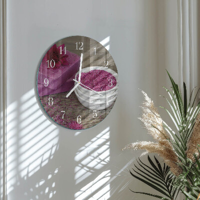 Glas wanduhr Blume