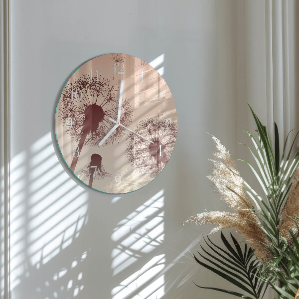 Glas wanduhr Löwenzahn