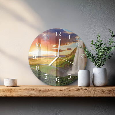 Glas wanduhr Wasserfall