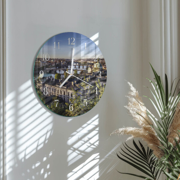 Glas wanduhr Prag