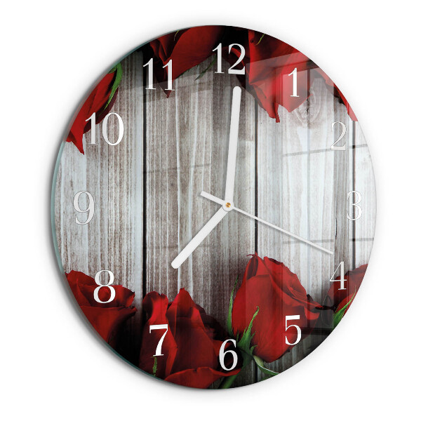 Glas wanduhr Rosentabletten