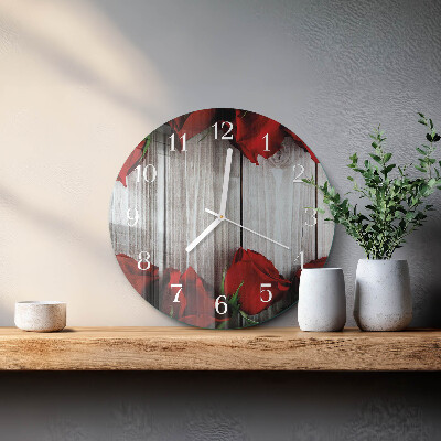 Glas wanduhr Rosentabletten