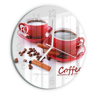 Glas wanduhr Tasse Kaffee