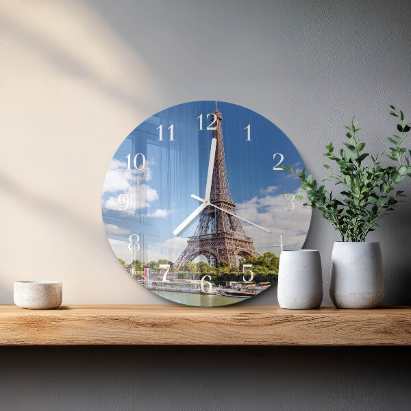 Glas wanduhr Eiffelturm