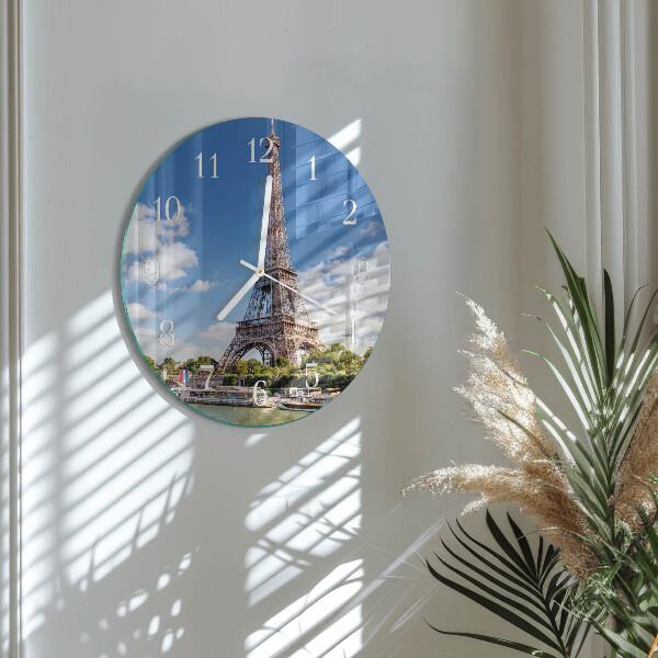 Glas wanduhr Eiffelturm