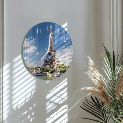 Glas wanduhr Eiffelturm