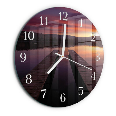 Glas wanduhr Sonnenuntergang