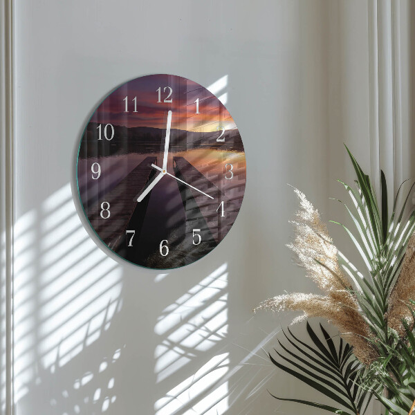 Glas wanduhr Sonnenuntergang