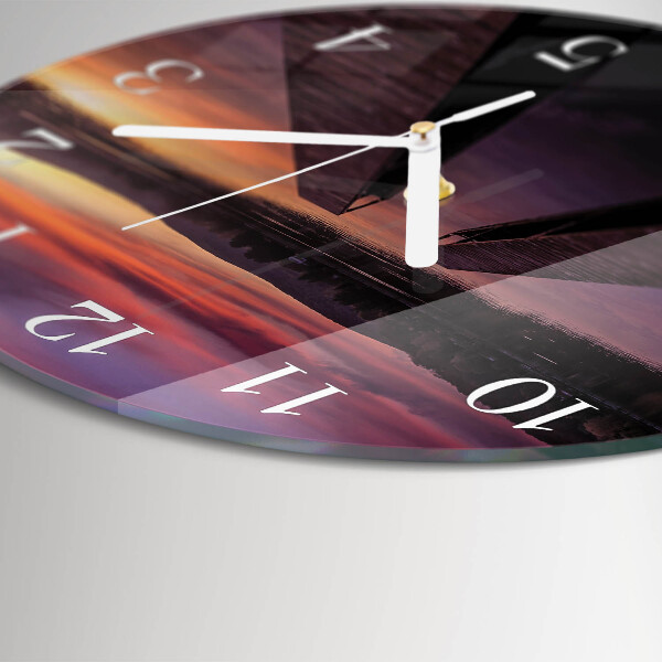 Glas wanduhr Sonnenuntergang