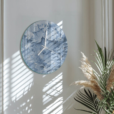 Glas wanduhr Schneeflocken
