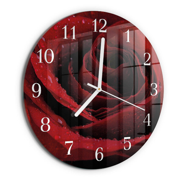 Glas wanduhr Rose