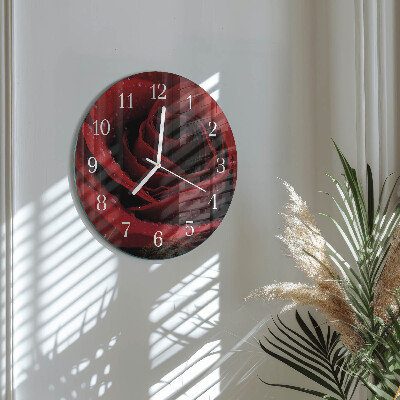 Glas wanduhr Rose