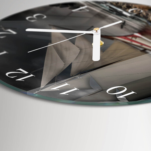 Glas wanduhr Segelboot