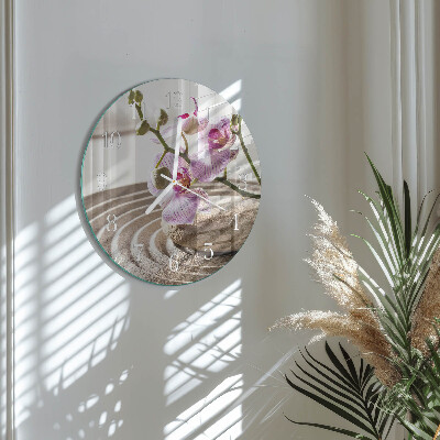 Glas wanduhr Sandorchidee