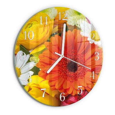 Glas wanduhr Blumen