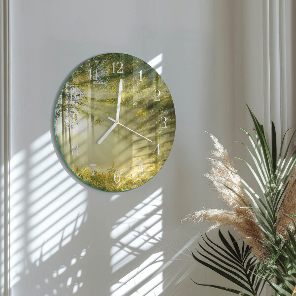 Glas wanduhr Wald