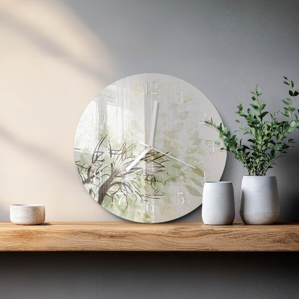 Glas wanduhr Baum