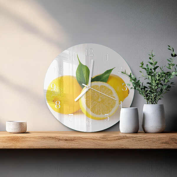 Glas wanduhr Zitronen