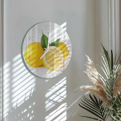 Glas wanduhr Zitronen